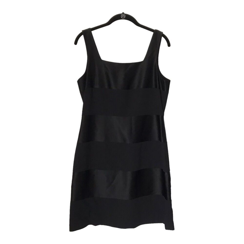 Laundry Shelli Segal Dress Womens Size 12 Black Sleeveless Square Neck Sheath